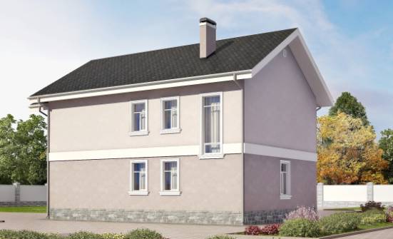 170-008-П Проект двухэтажного дома, небольшой дом из теплоблока Черноголовка | Проекты домов от House Expert