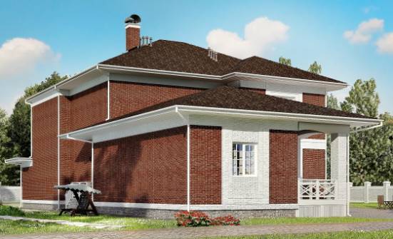 315-001-П Проект двухэтажного дома и гаражом, классический дом из кирпича Наро-Фоминск | Проекты домов от House Expert