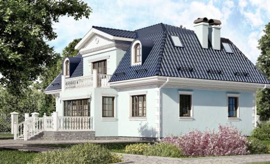 210-004-Л Проект двухэтажного дома с мансардой, современный домик из твинблока Подольск | Проекты домов от House Expert