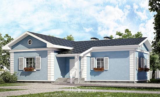 090-004-П Проект одноэтажного дома, бюджетный коттедж из газобетона Дубна | Проекты домов от House Expert