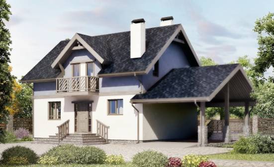 150-011-П Проект двухэтажного дома мансардой и гаражом, красивый домик из газобетона Талдом | Проекты домов от House Expert