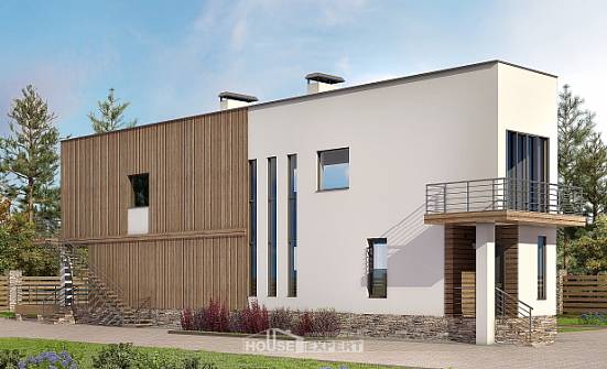 100-003-Л Проект двухэтажного дома, современный домик из керамзитобетонных блоков Химки | Проекты домов от House Expert