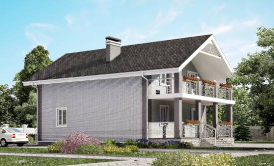 150-007-П Проект двухэтажного дома мансардой, компактный дом из блока Красногорск | Проекты домов от House Expert