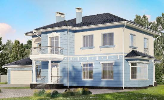 285-003-Л Проект двухэтажного дома и гаражом, классический дом из кирпича Фрязино | Проекты домов от House Expert