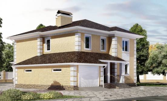 220-006-Л Проект двухэтажного дома и гаражом, уютный дом из поризованных блоков Люберцы | Проекты домов от House Expert