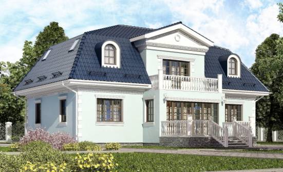 210-004-Л Проект двухэтажного дома с мансардой, современный домик из твинблока Подольск | Проекты домов от House Expert