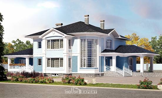 620-001-П Проект трехэтажного дома и гаражом, огромный загородный дом из теплоблока Красноармейск | Проекты домов от House Expert