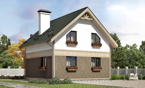 105-001-Л Проект двухэтажного дома мансардой, экономичный коттедж из пеноблока Реутов | Проекты домов от House Expert