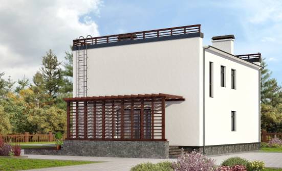 215-002-П Проект двухэтажного дома, современный загородный дом из пеноблока Химки | Проекты домов от House Expert