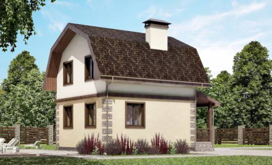 070-004-П Проект двухэтажного дома с мансардным этажом, бюджетный домик из блока Электрогорск | Проекты домов от House Expert