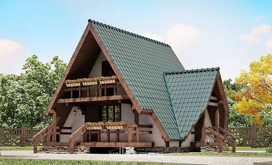 070-003-П Проект двухэтажного дома мансардный этаж, маленький домик из дерева Химки | Проекты домов от House Expert