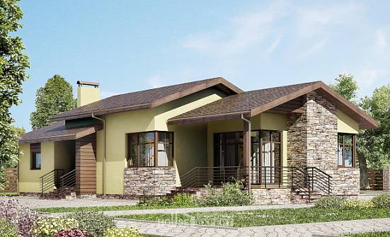 130-007-Л Проект одноэтажного дома, экономичный загородный дом из бризолита Краснознаменск | Проекты домов от House Expert