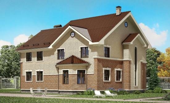 300-004-Л Проект двухэтажного дома, просторный домик из теплоблока Ногинск | Проекты домов от House Expert
