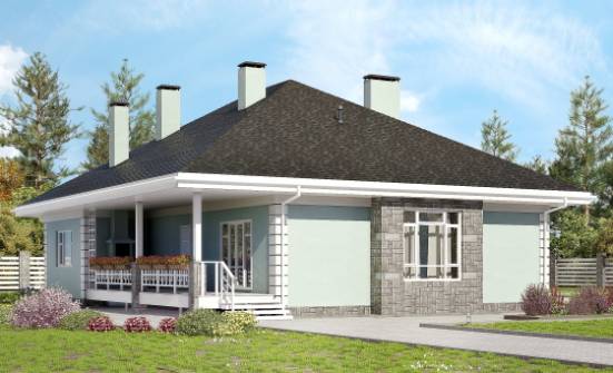 135-003-Л Проект одноэтажного дома, простой загородный дом из арболита Мытищи | Проекты одноэтажных домов от House Expert