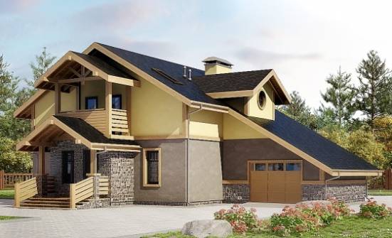 180-011-П Проект двухэтажного дома мансардой и гаражом, уютный загородный дом из твинблока Одинцово | Проекты домов от House Expert