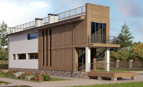 100-003-Л Проект двухэтажного дома, современный домик из керамзитобетонных блоков Химки | Проекты домов от House Expert