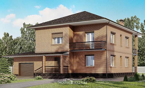 245-003-Л Проект двухэтажного дома и гаражом, современный дом из кирпича Красноармейск | Проекты домов от House Expert