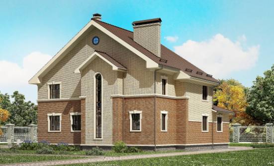 300-004-Л Проект двухэтажного дома, просторный домик из теплоблока Ногинск | Проекты домов от House Expert