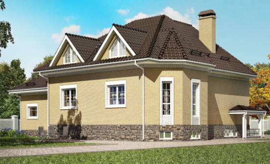 400-001-П Проект трехэтажного дома мансардой и гаражом, уютный домик из твинблока Можайск | Проекты домов от House Expert