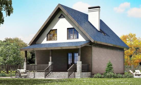 130-003-П Проект двухэтажного дома с мансардой, небольшой домик из пеноблока Мытищи | Проекты домов от House Expert