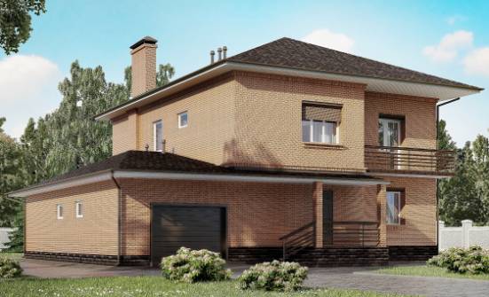 245-003-Л Проект двухэтажного дома и гаражом, современный дом из кирпича Красноармейск | Проекты домов от House Expert