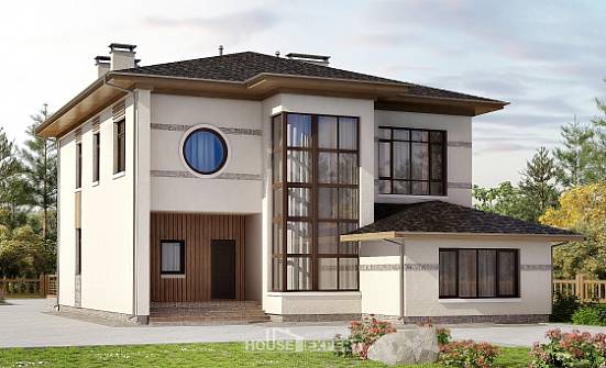 345-001-П Проект двухэтажного дома, большой коттедж из бризолита Ступино | Проекты домов от House Expert
