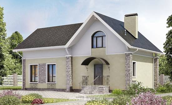 150-012-П Проект двухэтажного дома с мансардой, доступный загородный дом из теплоблока Дрезна | Проекты домов от House Expert