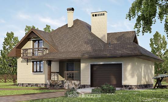 275-003-П Проект двухэтажного дома с мансардой и гаражом, огромный домик из кирпича Лобня | Проекты домов от House Expert