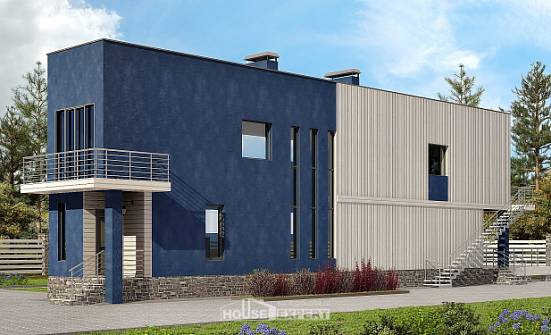 100-003-П Проект двухэтажного дома, бюджетный коттедж из бризолита Голицыно | Проекты домов от House Expert
