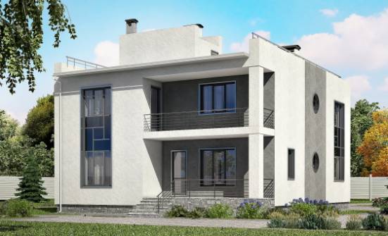 255-001-П Проект двухэтажного дома и гаражом, уютный коттедж из газобетона Краснозаводск | Проекты домов от House Expert