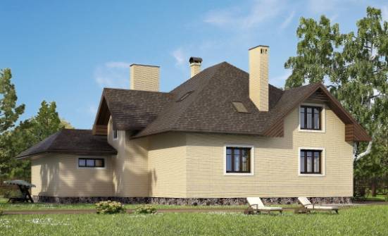 275-003-П Проект двухэтажного дома с мансардой и гаражом, огромный домик из кирпича Лобня | Проекты домов от House Expert
