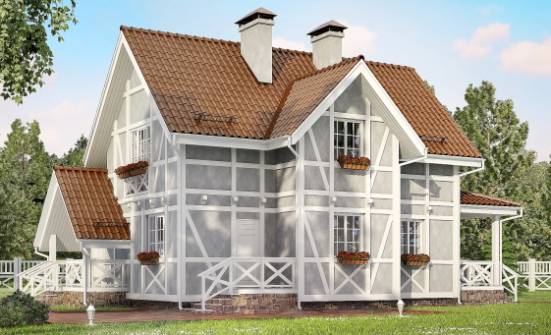 160-003-Л Проект двухэтажного дома с мансардой, современный домик из теплоблока Красноармейск | Проекты домов от House Expert