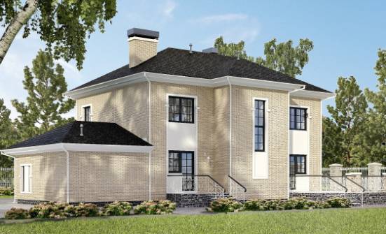 180-006-П Проект двухэтажного дома, гараж, красивый домик из кирпича Звенигород | Проекты домов от House Expert