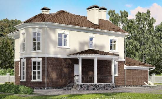 190-002-Л Проект двухэтажного дома и гаражом, просторный коттедж из арболита Яхрома | Проекты домов от House Expert