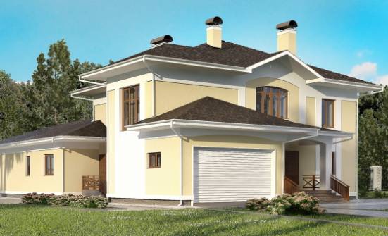 375-002-Л Проект двухэтажного дома и гаражом, уютный домик из кирпича Апрелевка | Проекты домов от House Expert