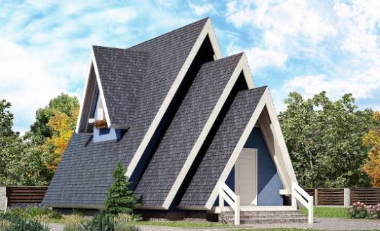 100-002-П Проект двухэтажного дома с мансардным этажом, бюджетный домик из бревен Подольск | Проекты домов от House Expert