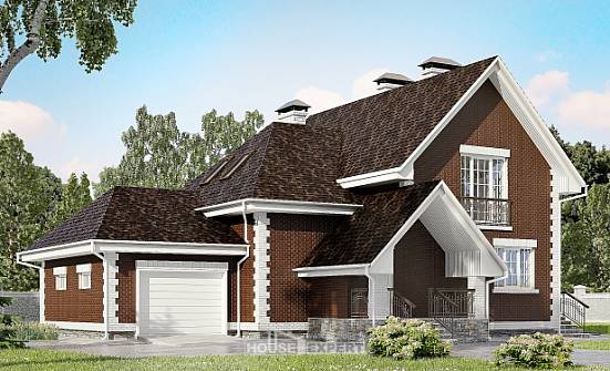 190-003-Л Проект двухэтажного дома с мансардой, гараж, средний домик из керамзитобетонных блоков Дзержинский | Проекты домов от House Expert