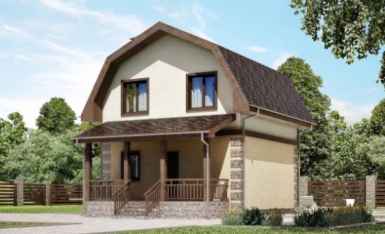 070-004-П Проект двухэтажного дома с мансардным этажом, бюджетный домик из блока Электрогорск | Проекты домов от House Expert