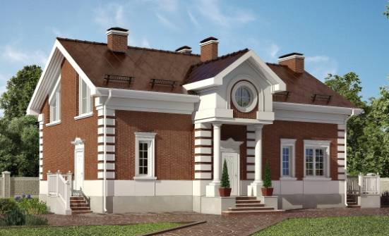 160-009-П Проект двухэтажного дома с мансардой, бюджетный коттедж из арболита Красноармейск | Проекты домов от House Expert