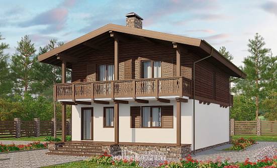 150-016-Л Проект двухэтажного дома с мансардным этажом, компактный домик из арболита Краснознаменск | Проекты домов от House Expert