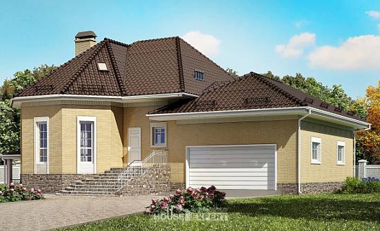 400-001-П Проект трехэтажного дома мансардой и гаражом, уютный домик из твинблока Можайск | Проекты домов от House Expert