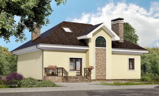 150-008-Л Проект двухэтажного дома с мансардой, красивый дом из поризованных блоков Голицыно | Проекты домов от House Expert