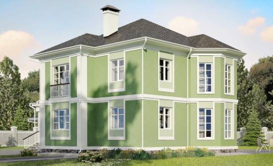 170-001-Л Проект двухэтажного дома, гараж, недорогой дом из теплоблока Талдом | Проекты домов от House Expert
