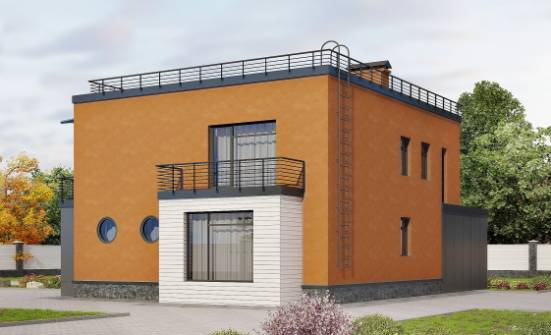 260-002-Л Проект двухэтажного дома и гаражом, просторный дом из твинблока Куровское | Проекты домов от House Expert
