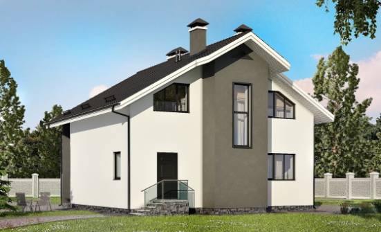 150-005-Л Проект двухэтажного дома с мансардой, современный загородный дом из поризованных блоков Лыткарино | Проекты домов от House Expert
