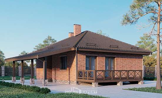 070-006-Л Проект одноэтажного дома, недорогой коттедж из пеноблока Волоколамск | Проекты домов от House Expert