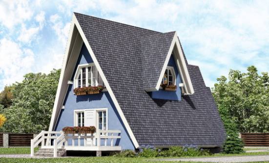 100-002-П Проект двухэтажного дома с мансардным этажом, бюджетный домик из бревен Подольск | Проекты домов от House Expert