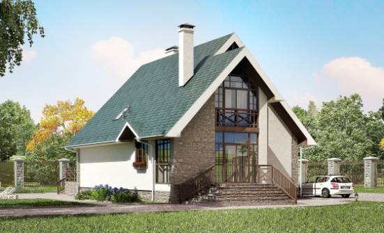170-003-Л Проект двухэтажного дома с мансардой, экономичный домик из пеноблока Верея | Проекты домов от House Expert