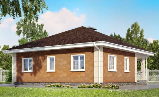 100-001-Л Проект одноэтажного дома, компактный дом из пеноблока Подольск | Проекты одноэтажных домов от House Expert