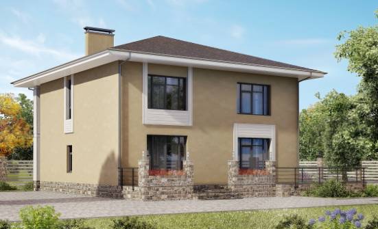 180-015-Л Проект двухэтажного дома, экономичный домик из пеноблока Чехов | Проекты домов от House Expert